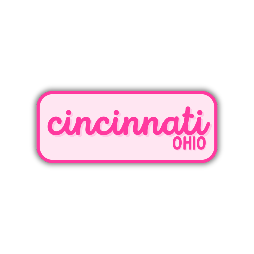 Cincinnati, Ohio Retro Travel Sticker – Colorful Vinyl Decal for Laptop, Water Bottle & Luggage