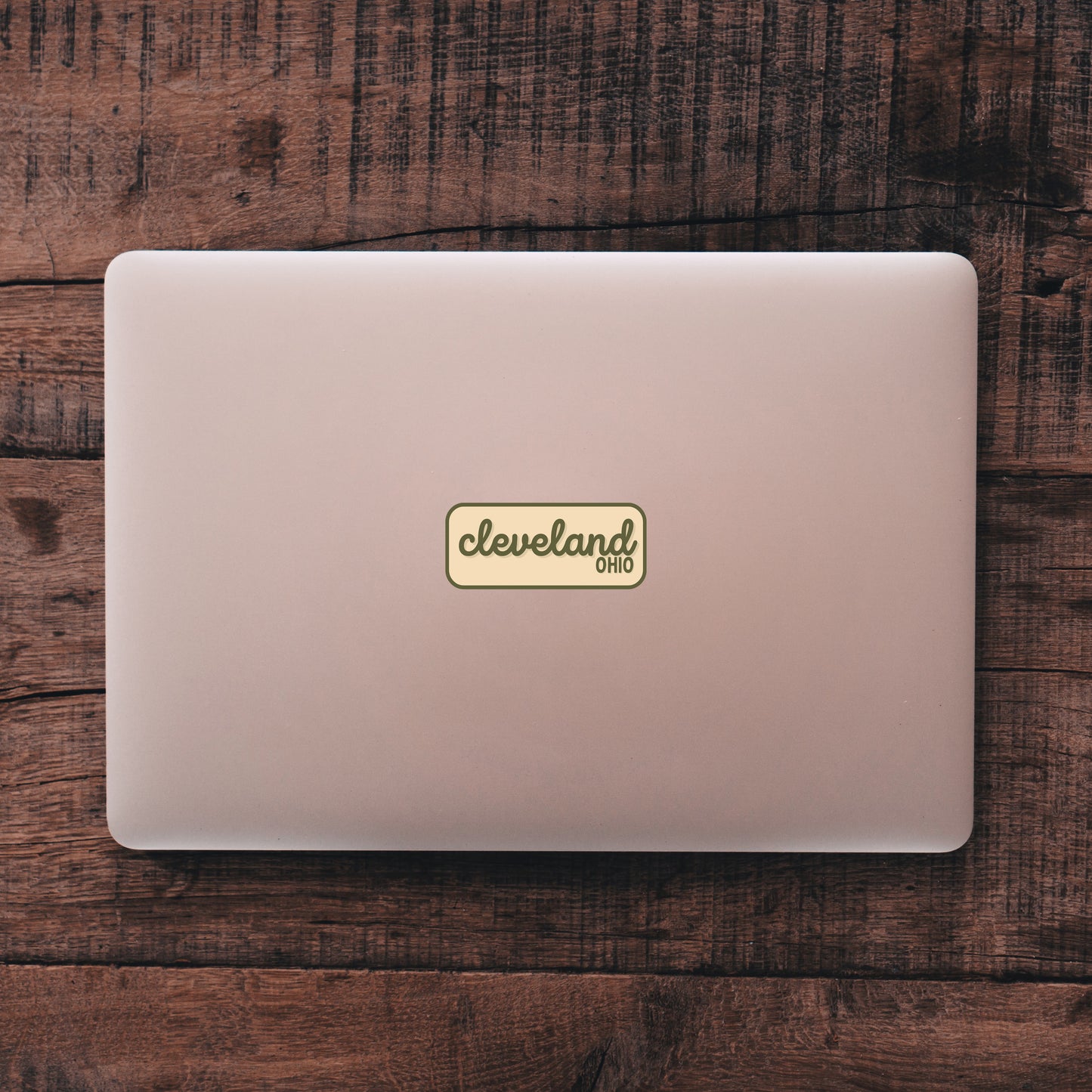 Cleveland, Ohio Retro Travel Sticker – Colorful Vinyl Decal for Laptop, Water Bottle & Luggage