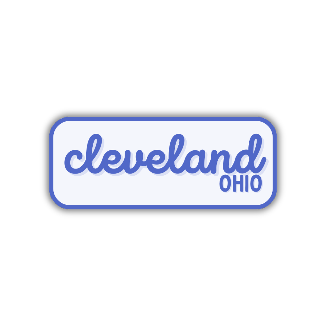 Cleveland, Ohio Retro Travel Sticker – Colorful Vinyl Decal for Laptop, Water Bottle & Luggage