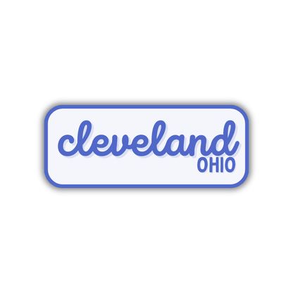 Cleveland, Ohio Retro Travel Sticker – Colorful Vinyl Decal for Laptop, Water Bottle & Luggage