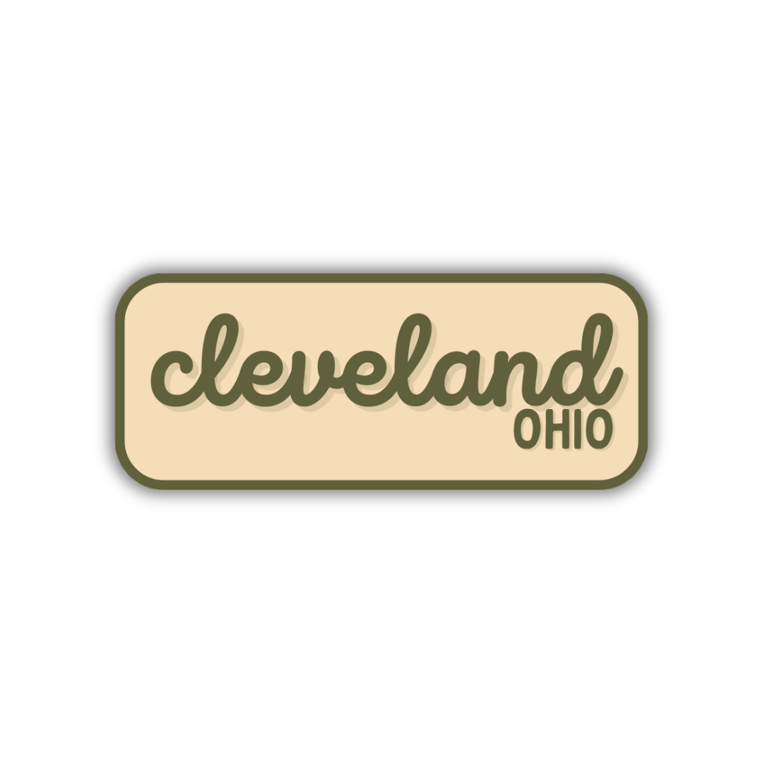 Cleveland, Ohio Retro Travel Sticker – Colorful Vinyl Decal for Laptop, Water Bottle & Luggage