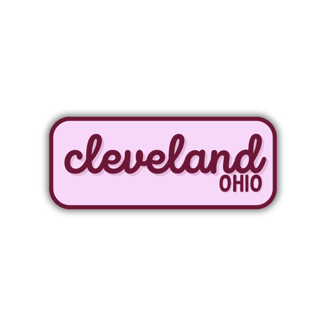 Cleveland, Ohio Retro Travel Sticker – Colorful Vinyl Decal for Laptop, Water Bottle & Luggage