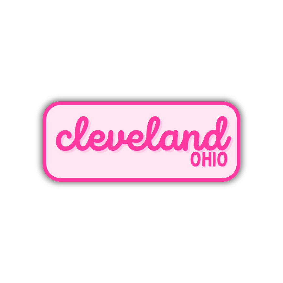 Cleveland, Ohio Retro Travel Sticker – Colorful Vinyl Decal for Laptop, Water Bottle & Luggage