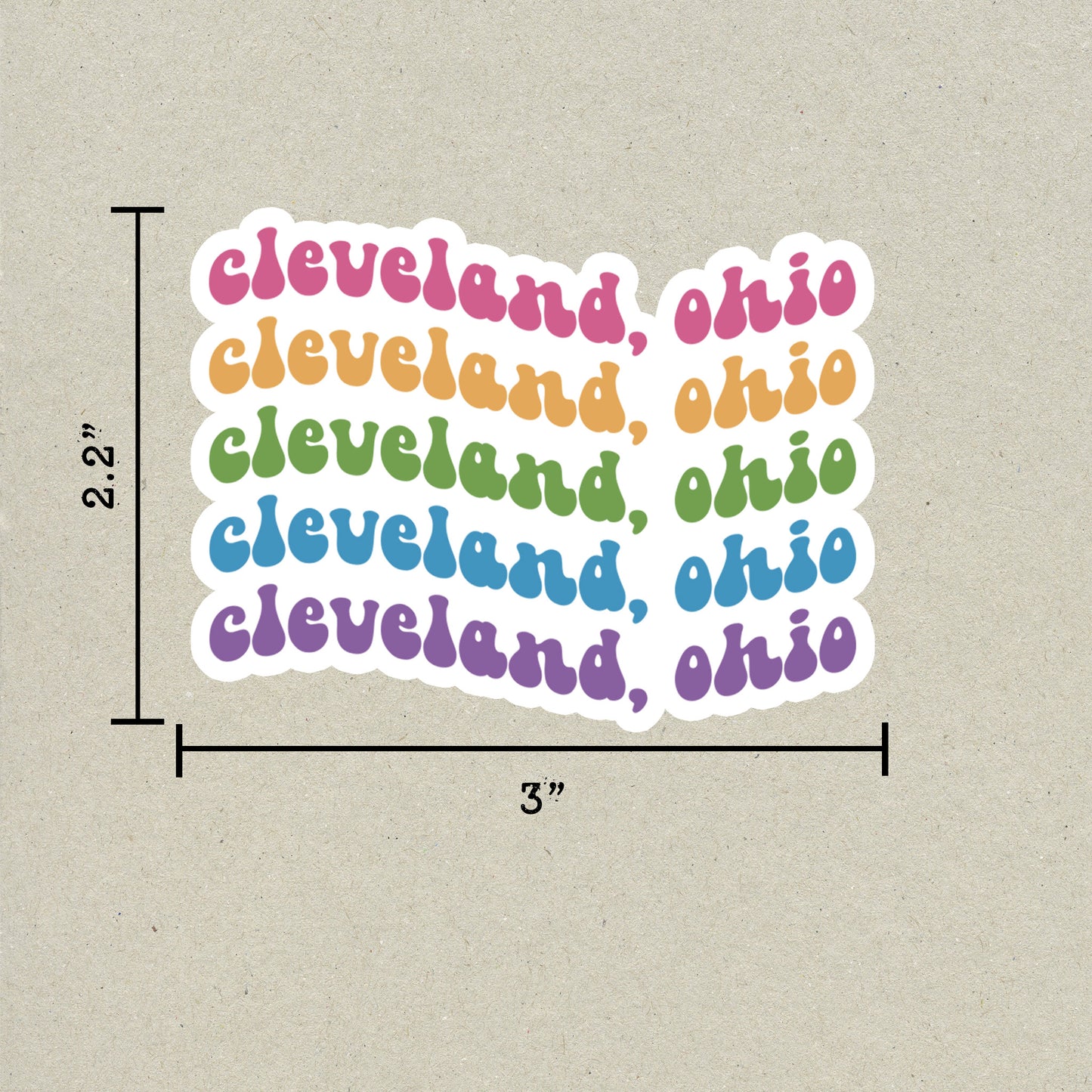 Cleveland, Ohio Retro Sticker