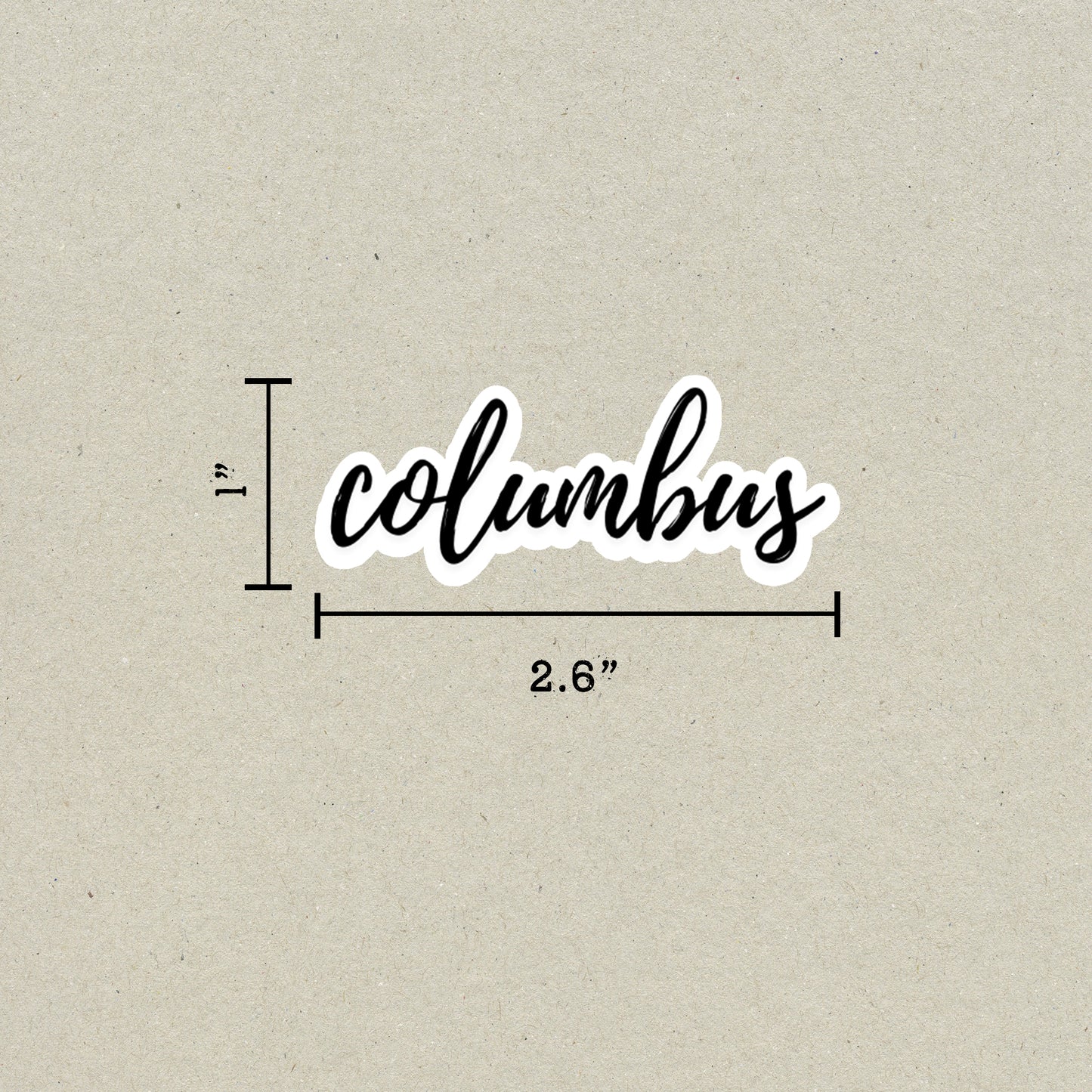 Columbus Cursive Sticker