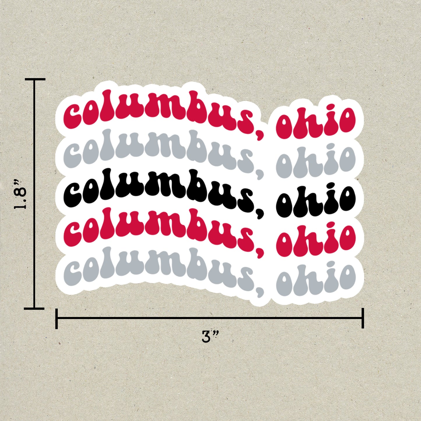 Columbus, Ohio College Town Sticker
