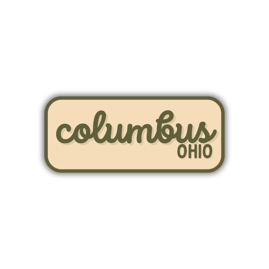 Columbus, Ohio Retro Travel Sticker – Colorful Vinyl Decal for Laptop, Water Bottle & Luggage