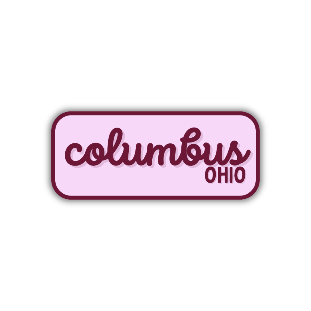 Columbus, Ohio Retro Travel Sticker – Colorful Vinyl Decal for Laptop, Water Bottle & Luggage
