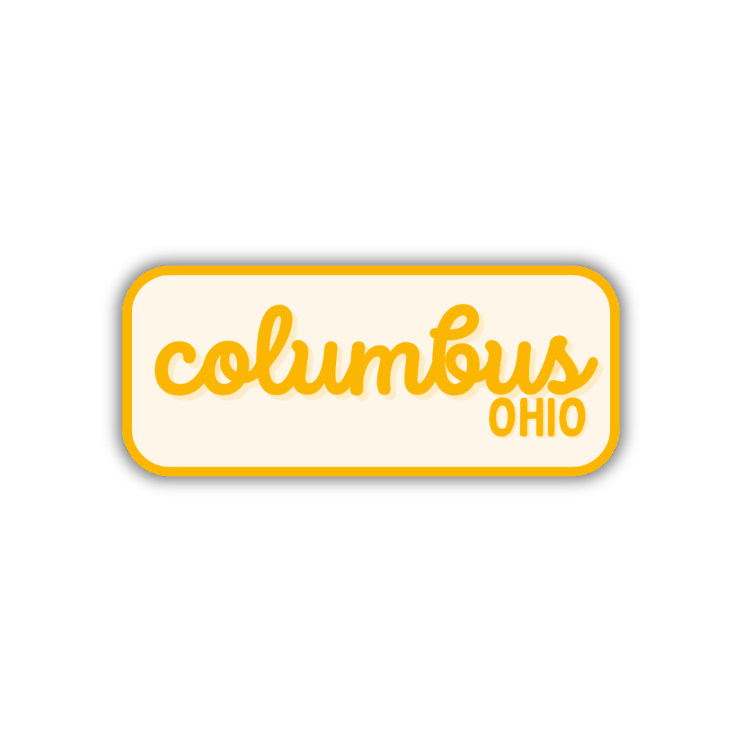 Columbus, Ohio Retro Travel Sticker – Colorful Vinyl Decal for Laptop, Water Bottle & Luggage