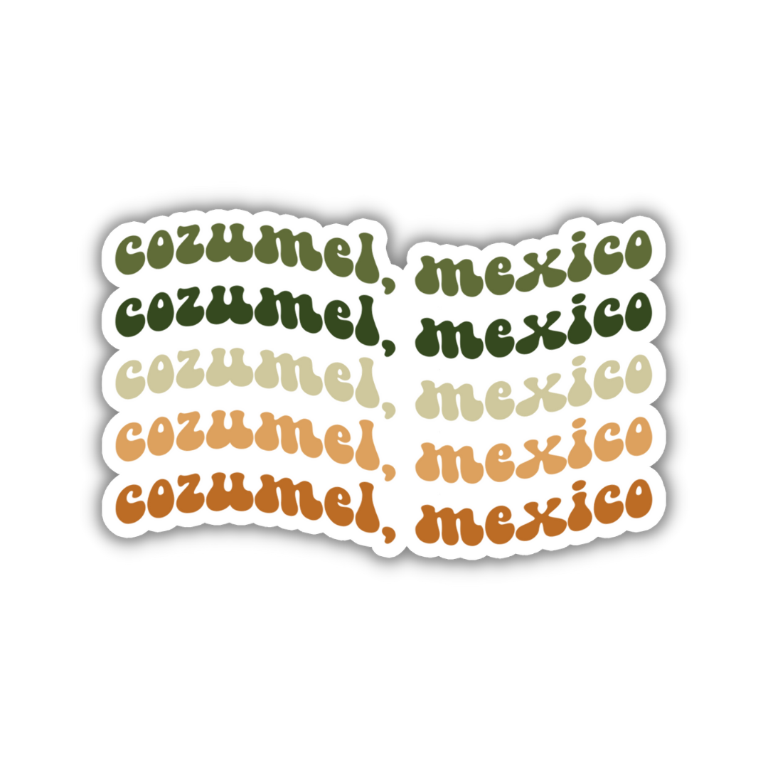 Cozumel, Mexico Retro Sticker