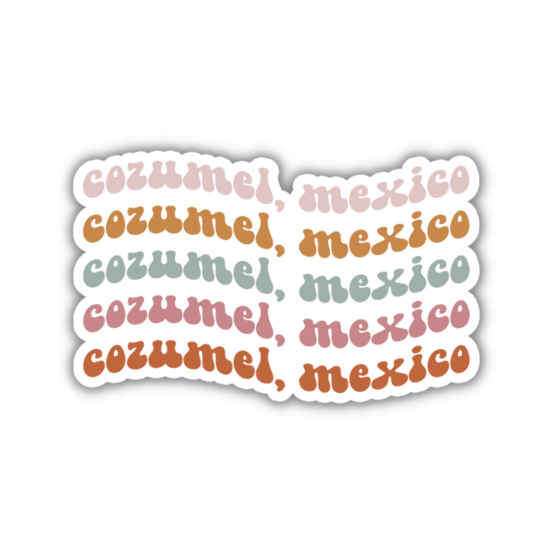 Cozumel, Mexico Retro Sticker