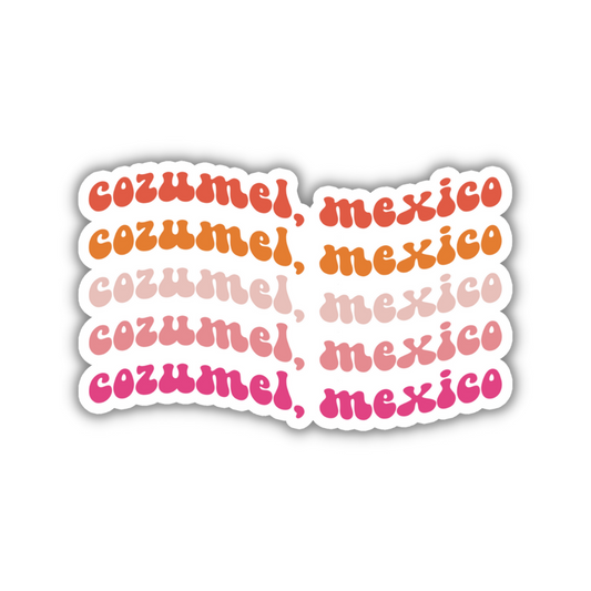 Cozumel, Mexico Retro Sticker