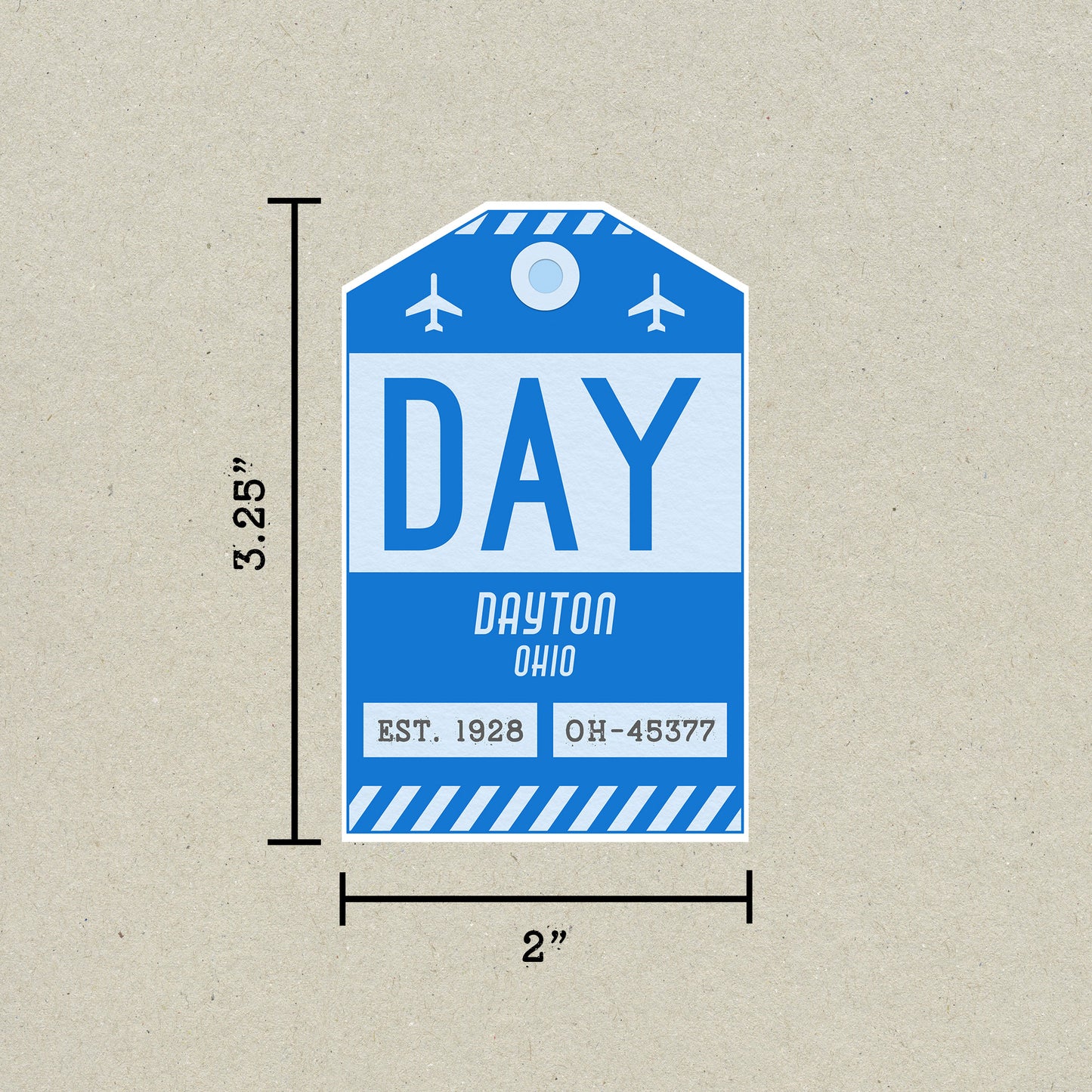 DAY Vintage Luggage Tag Sticker