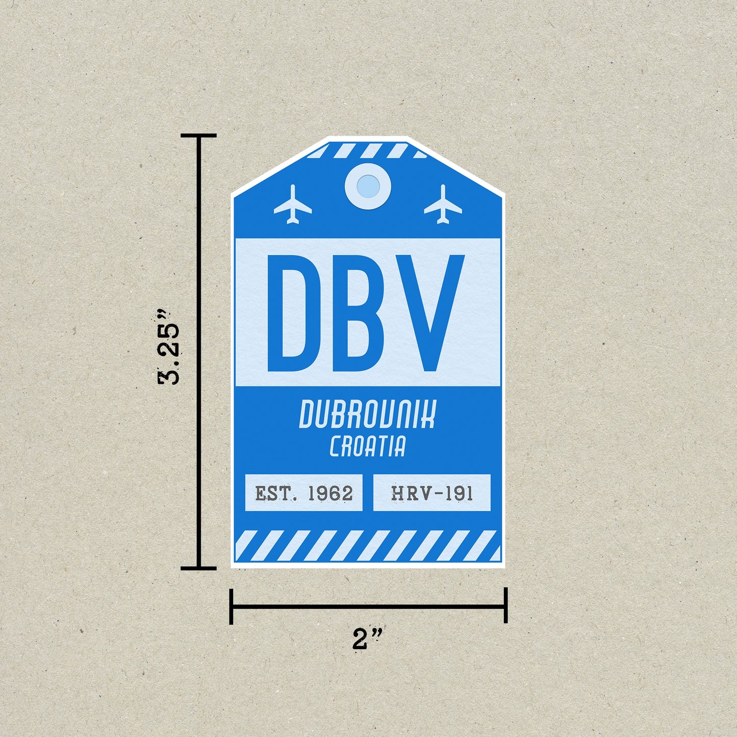 DBV Vintage Luggage Tag Sticker