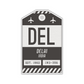 DEL Vintage Luggage Tag Sticker