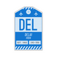 DEL Vintage Luggage Tag Sticker