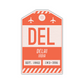 DEL Vintage Luggage Tag Sticker