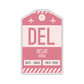 DEL Vintage Luggage Tag Sticker