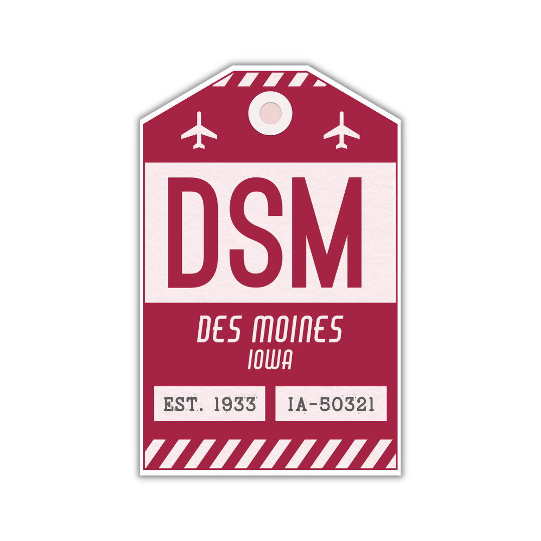 DSM Vintage Luggage Tag Sticker