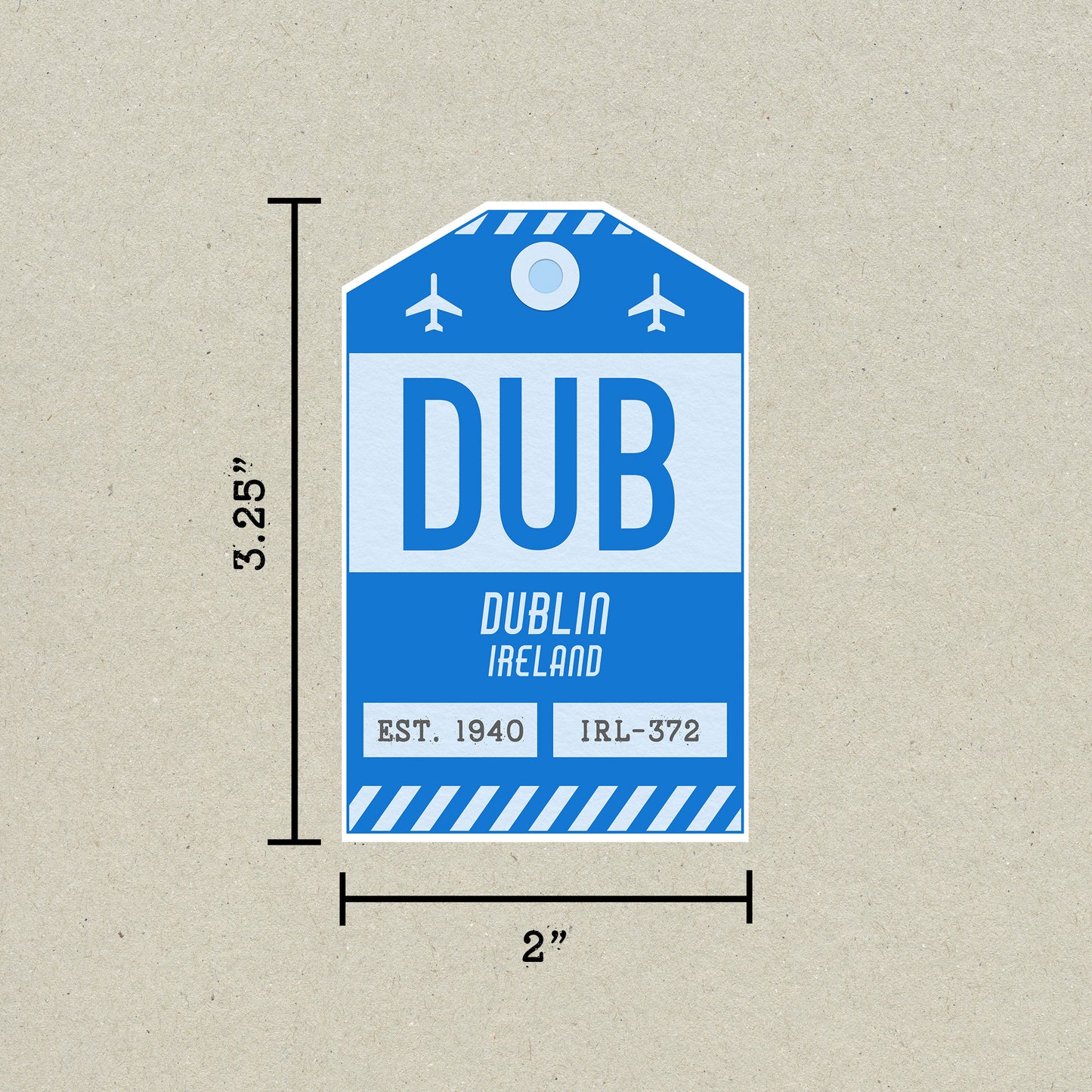 DUB Vintage Luggage Tag Sticker