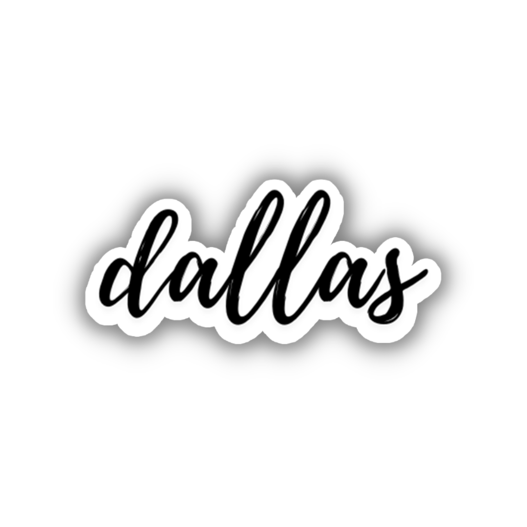 Dallas In Cursive Dallas Travel Sticker, Vintage Cursive Script, Trendy Luggage Decal ...