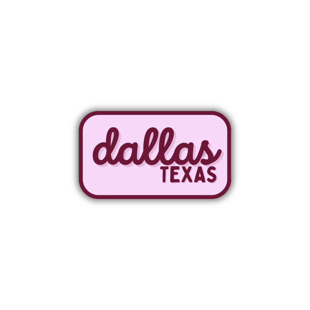 Dallas, Texas Retro Travel Sticker – Colorful Vinyl Decal for Laptop, Water Bottle & Luggage
