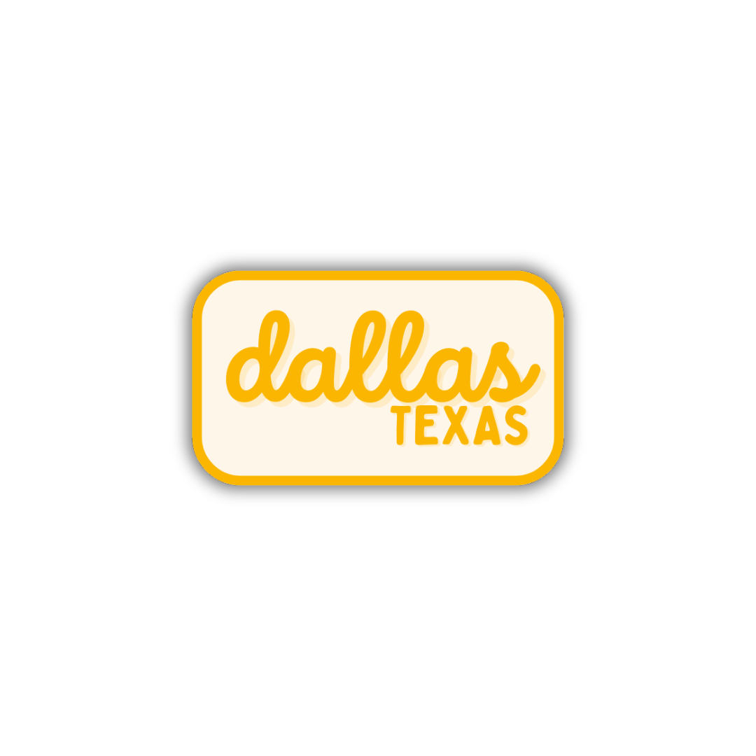 Dallas, Texas Retro Travel Sticker – Colorful Vinyl Decal for Laptop, Water Bottle & Luggage