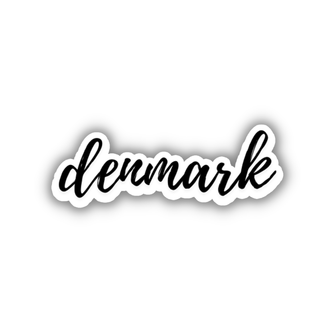 Denmark Cursive Travel Sticker, Vintage Script, Trendy Luggage Decal ...
