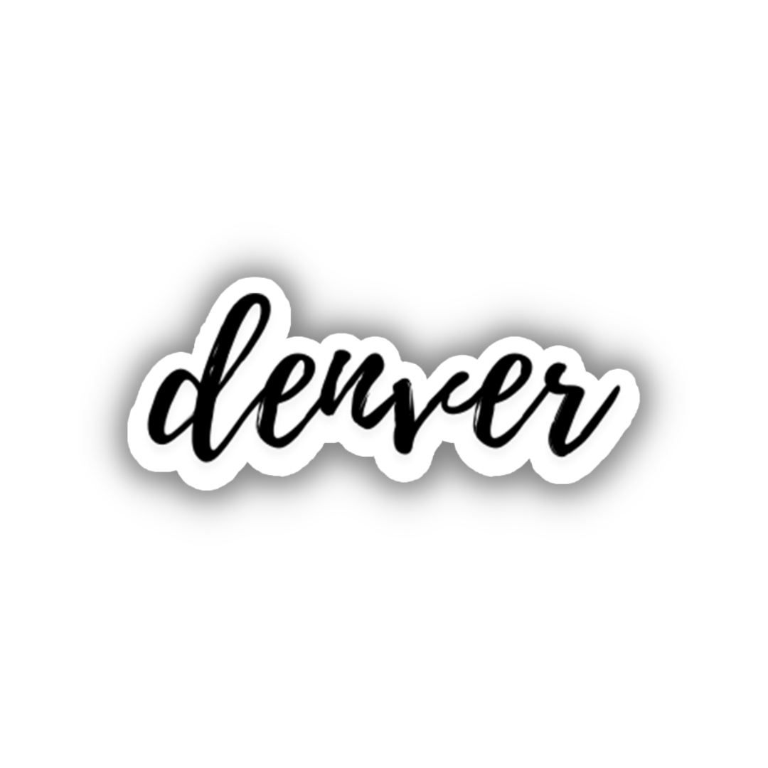 Denver Brush Script Denver Cursive Travel Sticker, Vintage Script, Trendy Luggage Decal ...