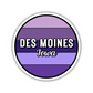 Des Moines, Iowa Circle Sticker