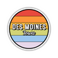 Des Moines, Iowa Circle Sticker