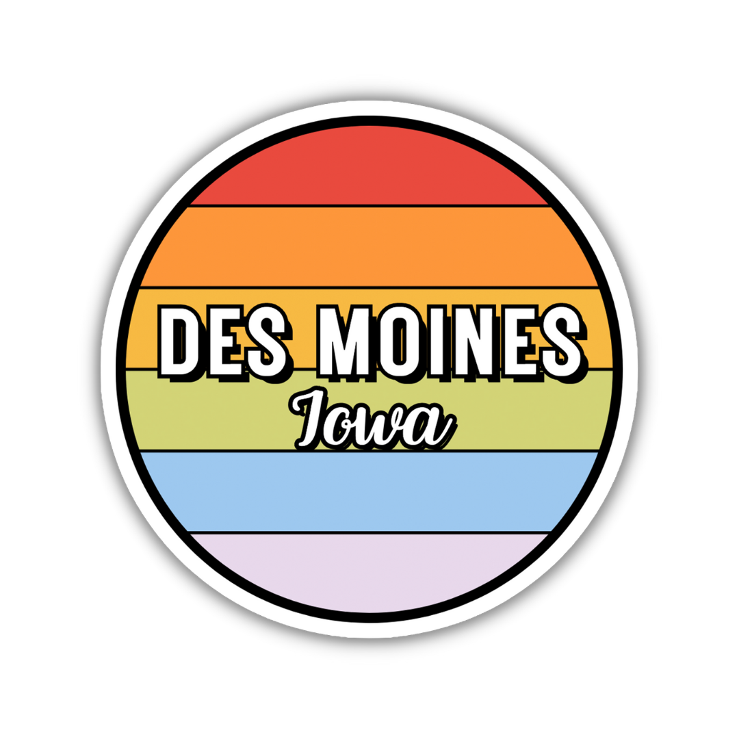 Des Moines, Iowa Circle Sticker