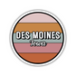 Des Moines, Iowa Circle Sticker