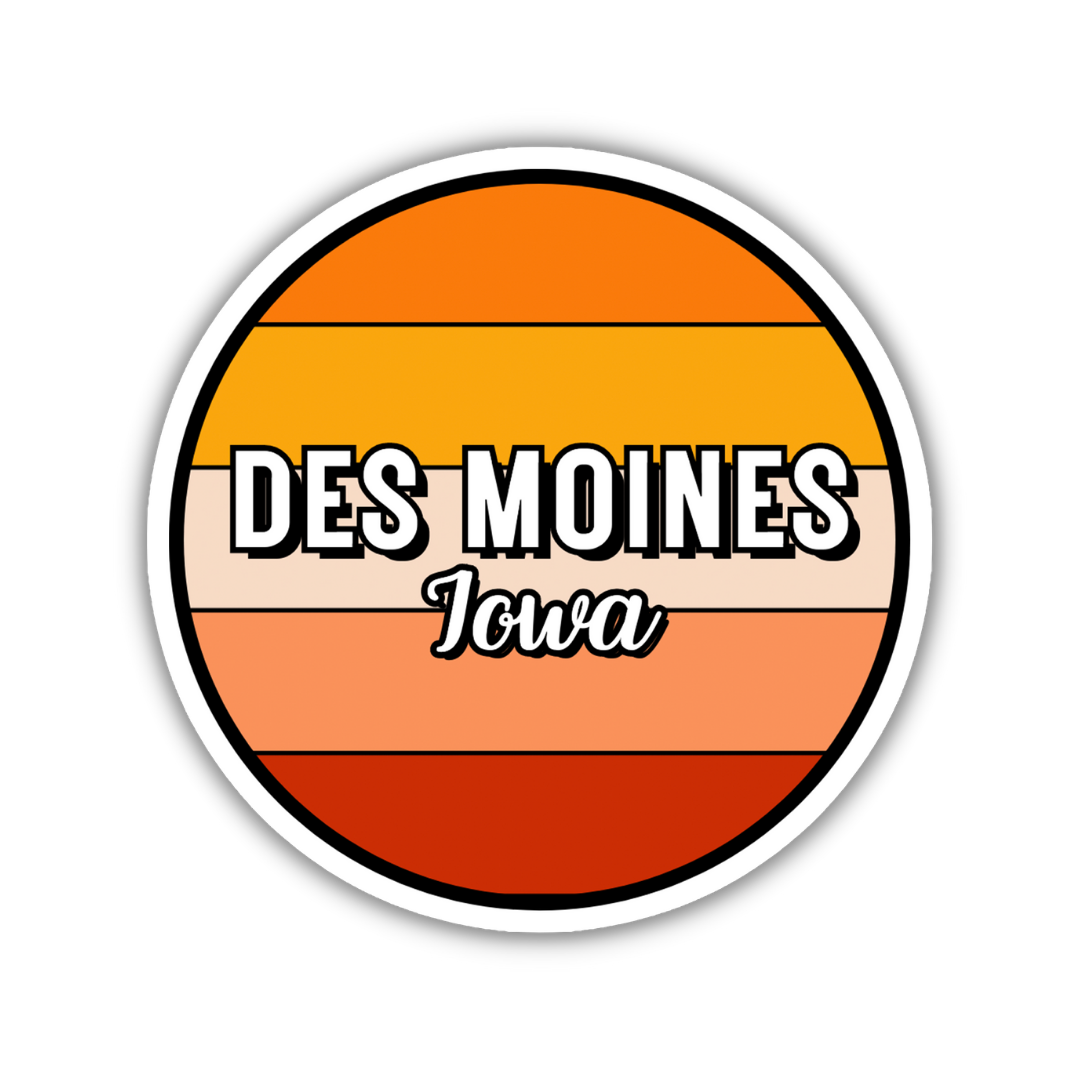 Des Moines, Iowa Circle Sticker