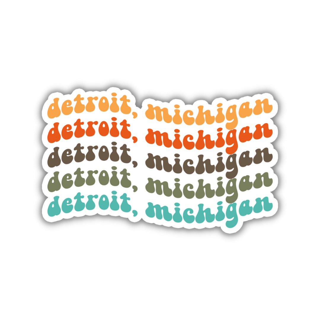 Detroit, Michigan Retro Sticker