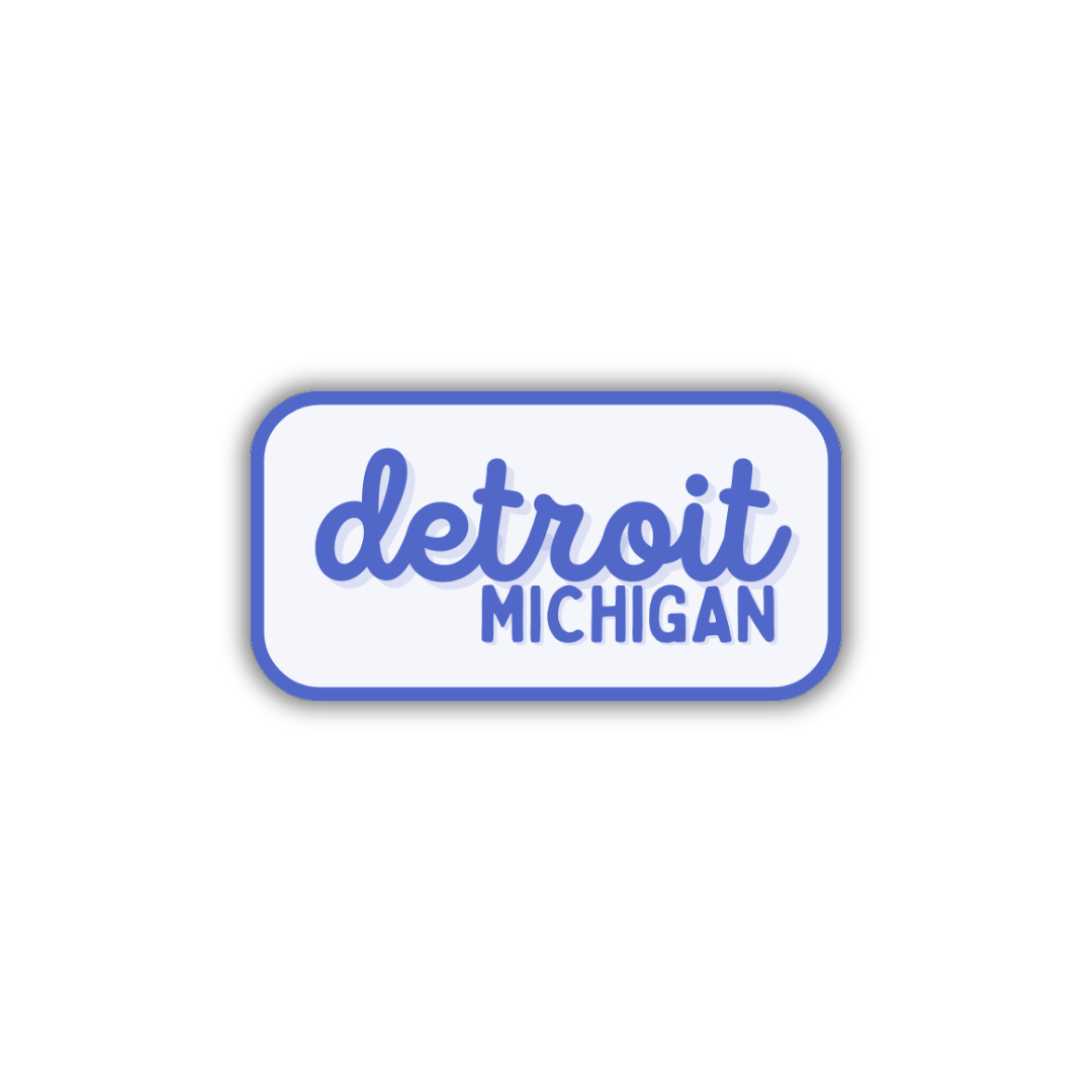 Detroit, Michigan Retro Travel Sticker – Colorful Vinyl Decal for Laptop, Water Bottle & Luggage