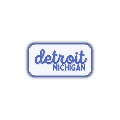 Detroit, Michigan Retro Travel Sticker – Colorful Vinyl Decal for Laptop, Water Bottle & Luggage