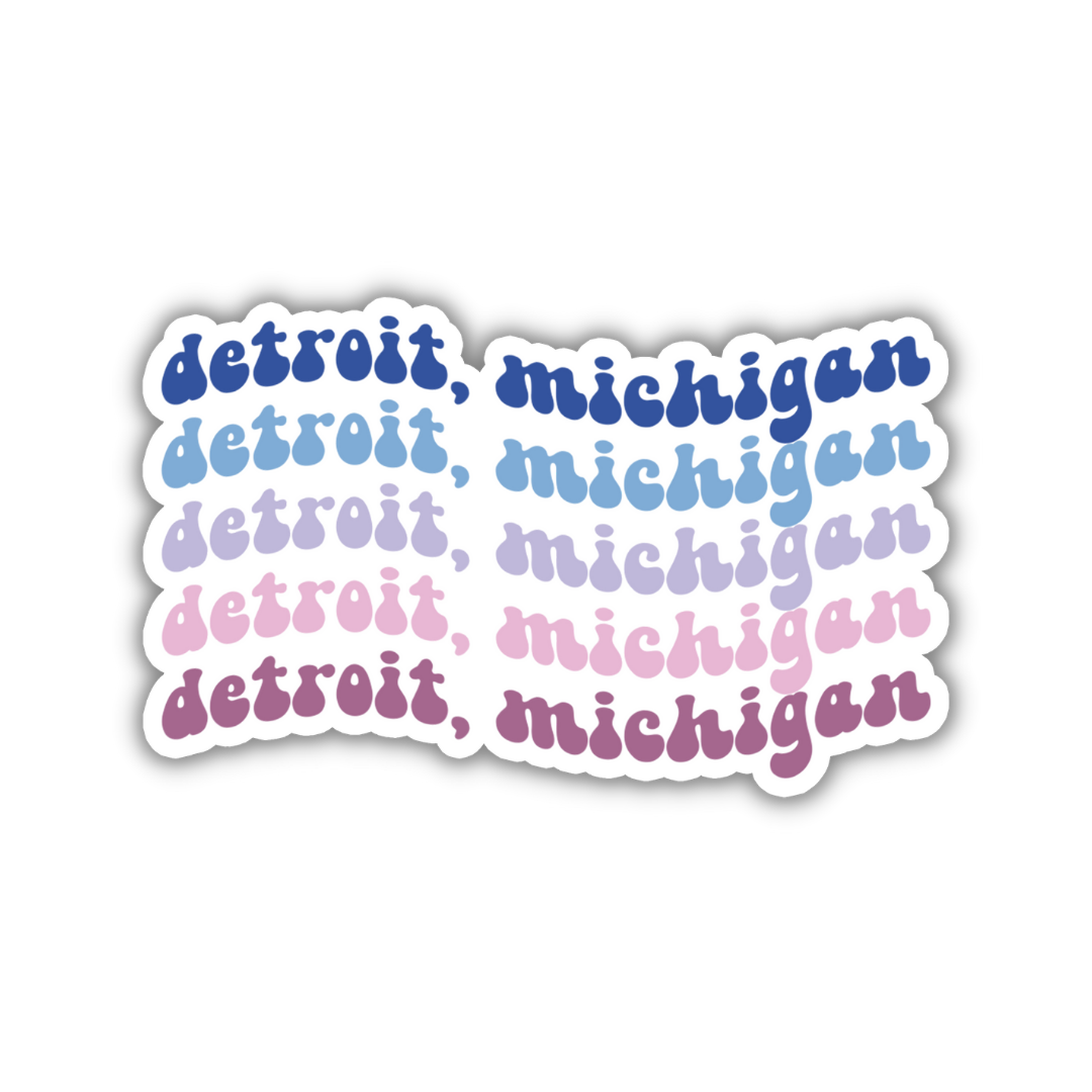 Detroit, Michigan Retro Sticker