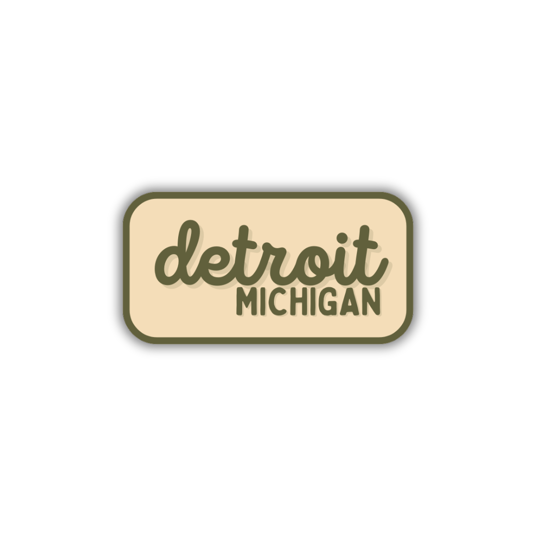Detroit, Michigan Retro Travel Sticker – Colorful Vinyl Decal for Laptop, Water Bottle & Luggage