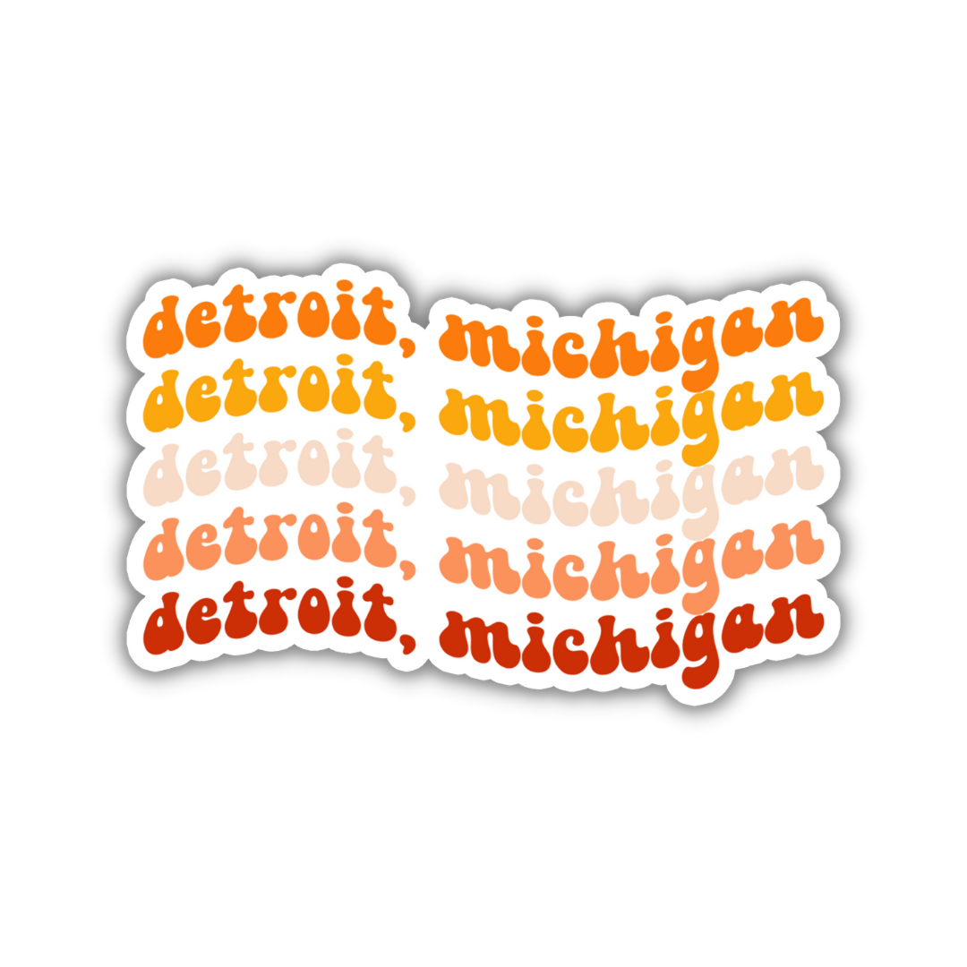 Detroit, Michigan Retro Sticker