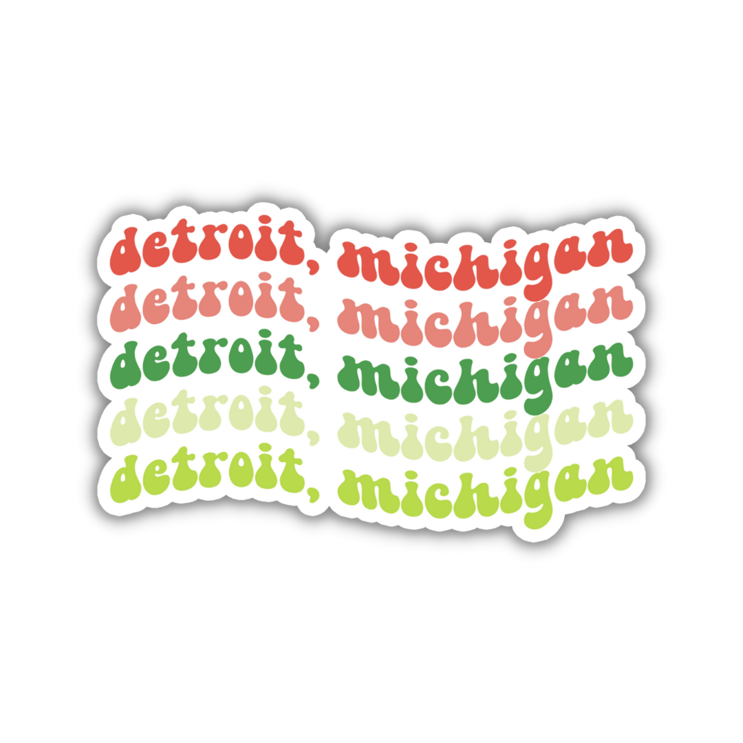 Detroit, Michigan Retro Sticker