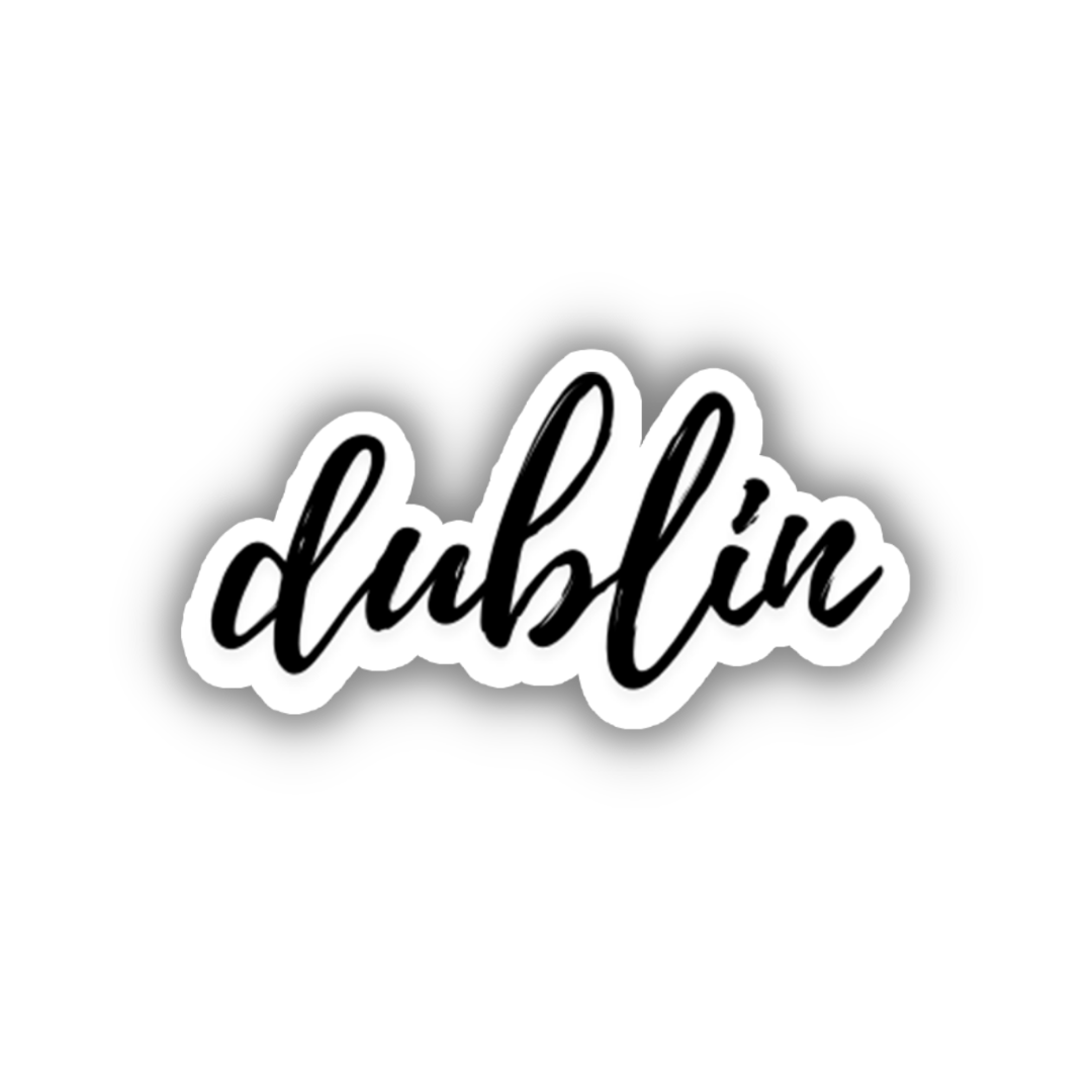 Dublin Script Dublin Cursive Travel Sticker, Vintage Script, Trendy Luggage Decal ...