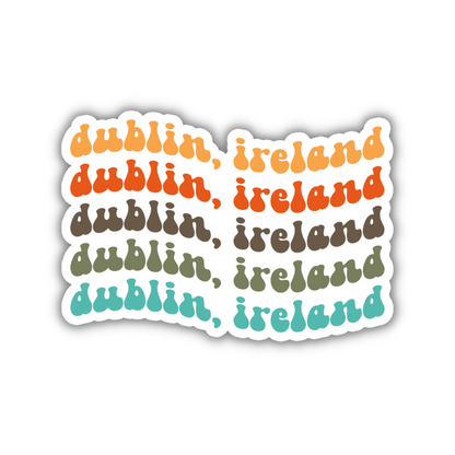 Dublin, Ireland Retro Sticker