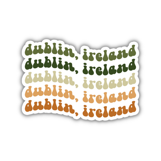 Dublin, Ireland Retro Sticker