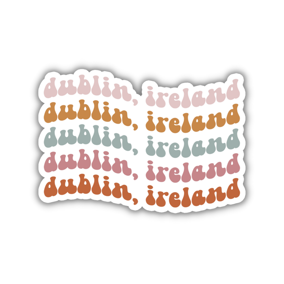 Dublin, Ireland Retro Sticker