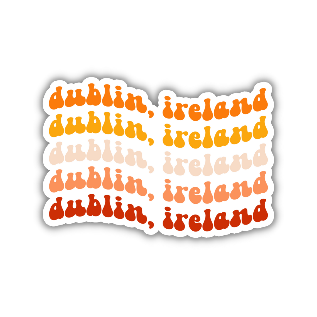 Dublin, Ireland Retro Sticker