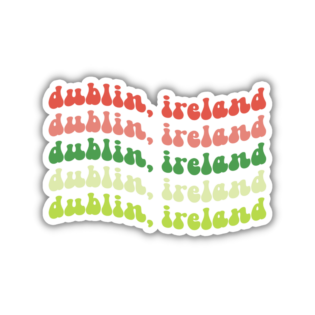 Dublin, Ireland Retro Sticker