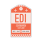 EDI Vintage Luggage Tag Sticker