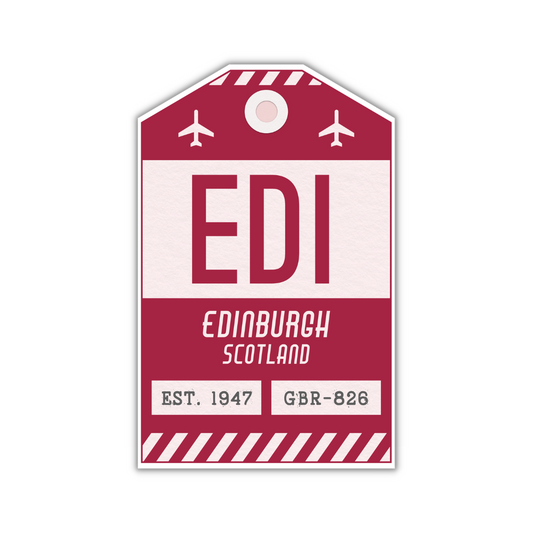 EDI Vintage Luggage Tag Sticker