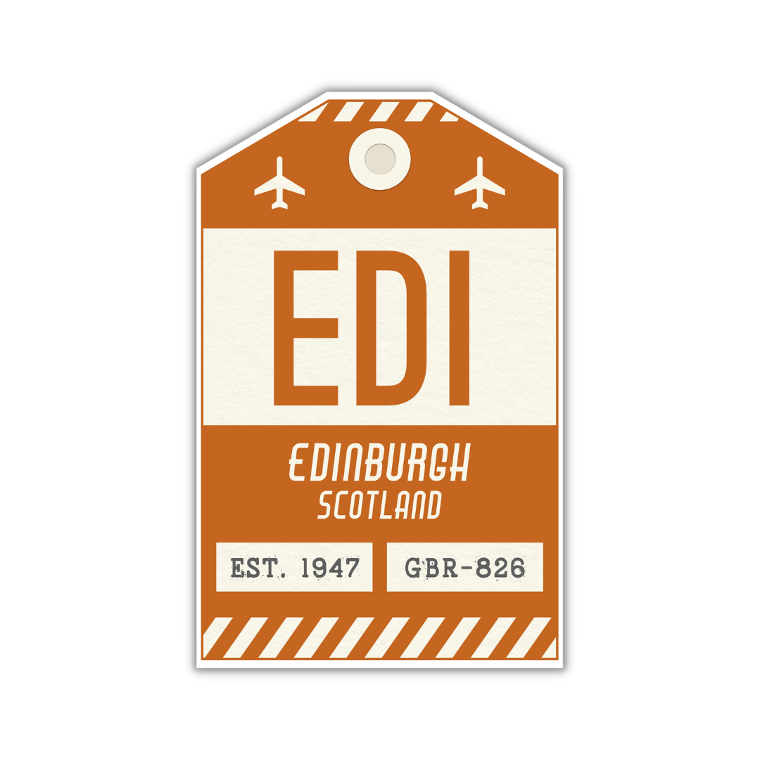 EDI Vintage Luggage Tag Sticker